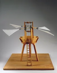 Modellrekonstruktion von da Vincis Entwurf für einen vertikalen Ornithopter